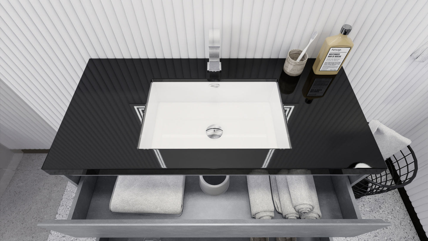 Stanley 42" Freestanding Bathroom Vanity with Reinforced Acrylic Integrated Sink Top