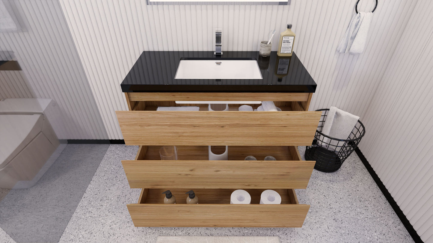 Stanley 42" Freestanding Bathroom Vanity with Reinforced Acrylic Integrated Sink Top