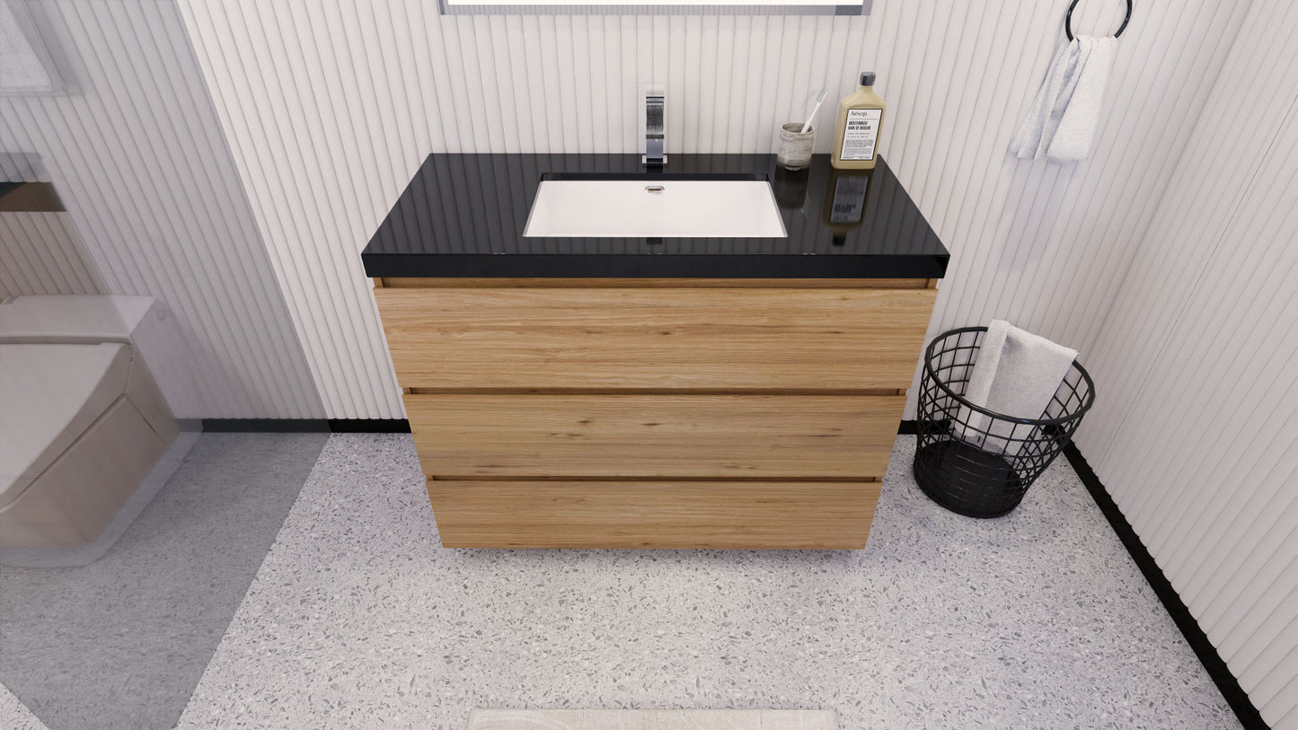 Stanley 42" Freestanding Bathroom Vanity with Reinforced Acrylic Integrated Sink Top