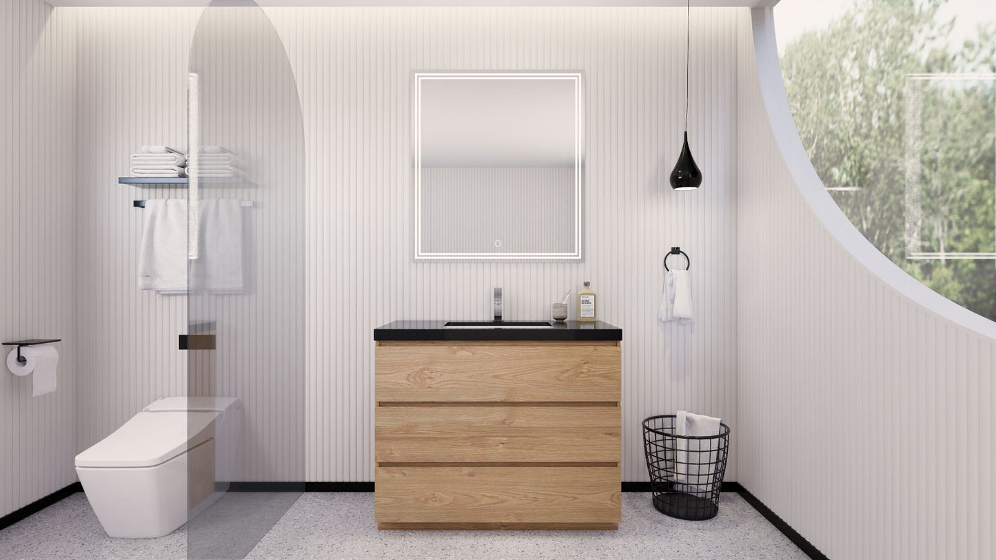 Stanley 42" Freestanding Bathroom Vanity with Reinforced Acrylic Integrated Sink Top