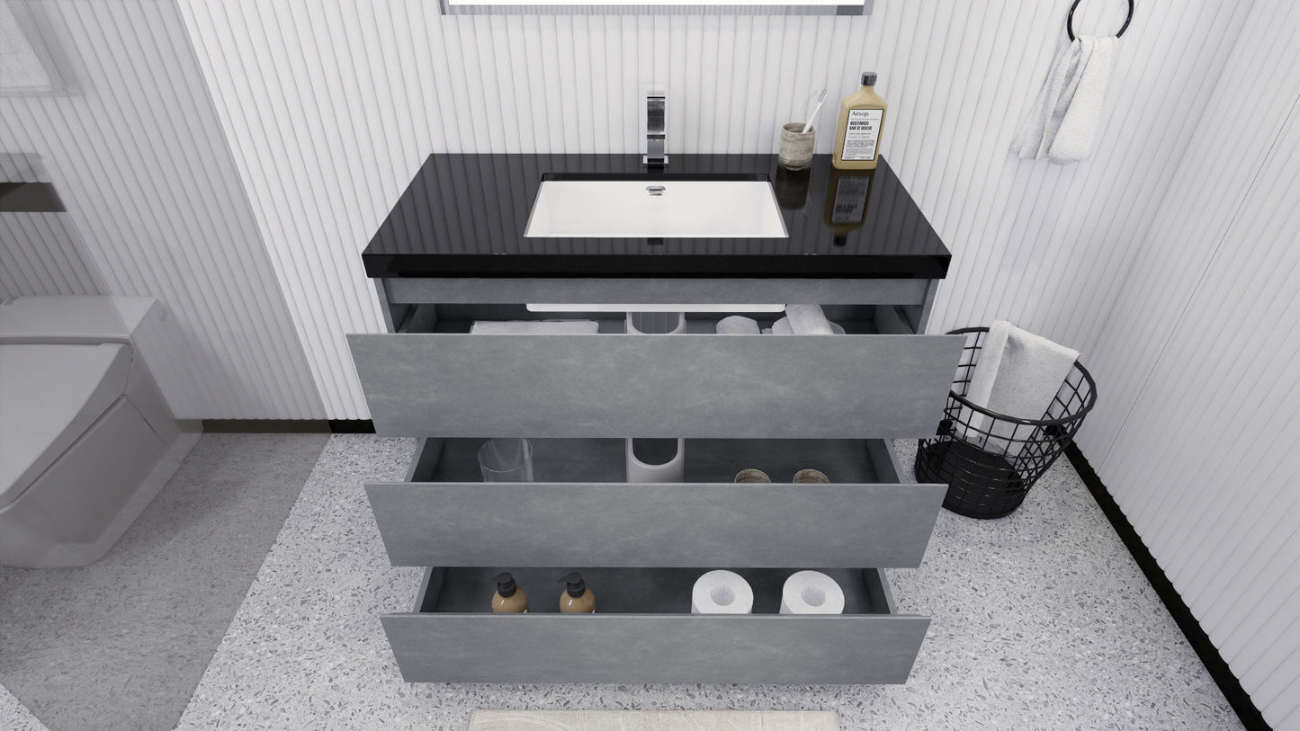 Stanley 42" Freestanding Bathroom Vanity with Reinforced Acrylic Integrated Sink Top