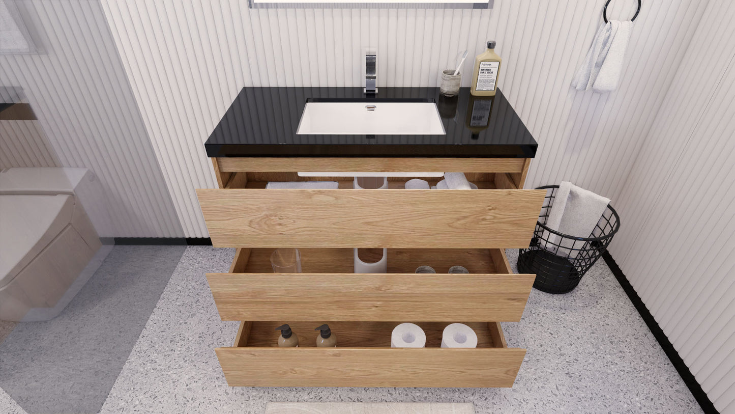 Stanley 42" Freestanding Bathroom Vanity with Reinforced Acrylic Integrated Sink Top