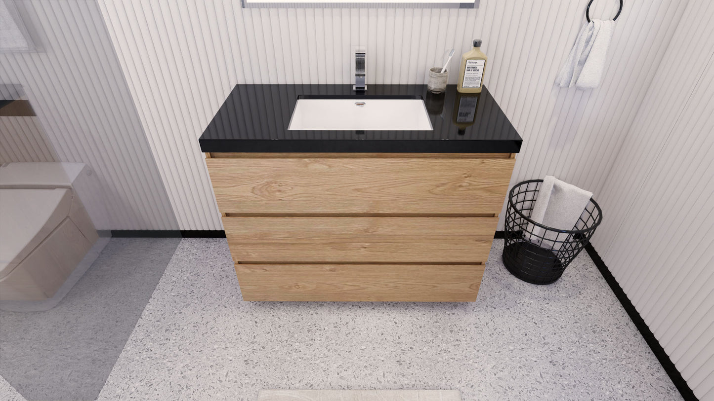 Stanley 42" Freestanding Bathroom Vanity with Reinforced Acrylic Integrated Sink Top