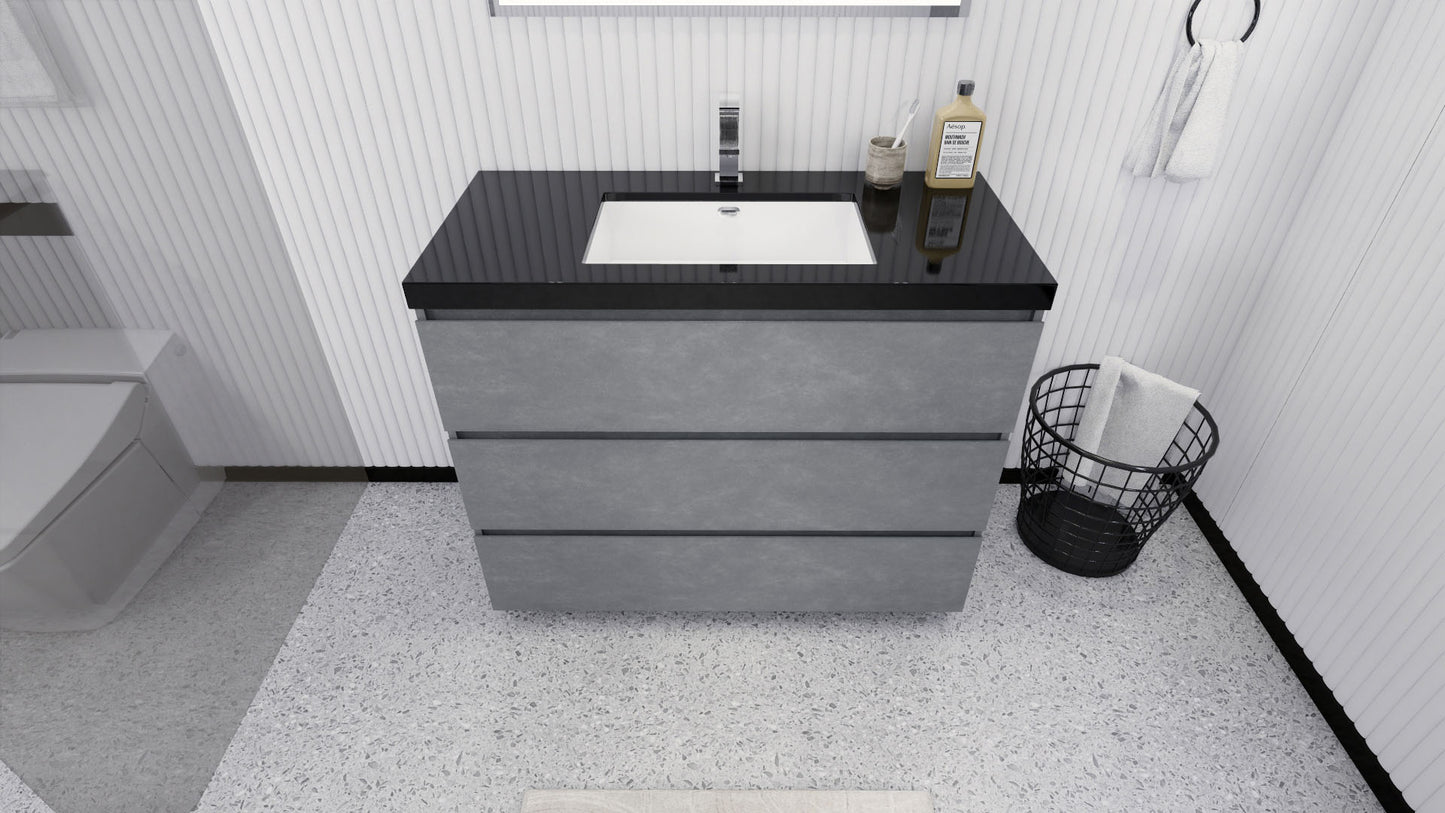 Stanley 42" Freestanding Bathroom Vanity with Reinforced Acrylic Integrated Sink Top