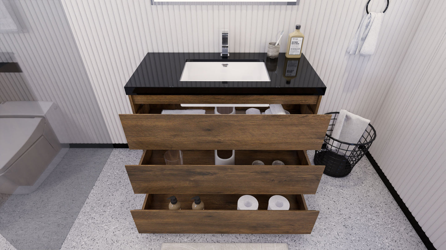 Stanley 42" Freestanding Bathroom Vanity with Reinforced Acrylic Integrated Sink Top