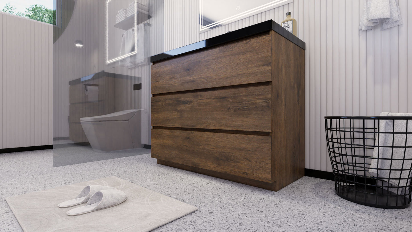 Stanley 42" Freestanding Bathroom Vanity with Reinforced Acrylic Integrated Sink Top