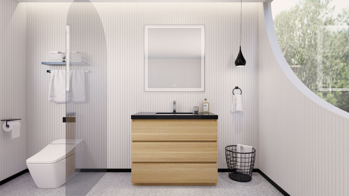Stanley 42" Freestanding Bathroom Vanity with Reinforced Acrylic Integrated Sink Top