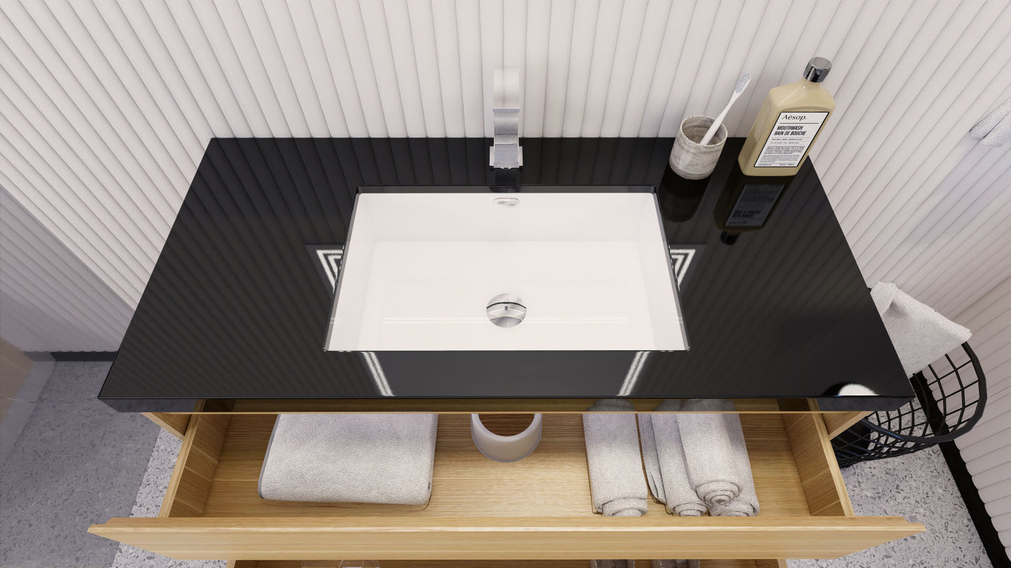Stanley 42" Freestanding Bathroom Vanity with Reinforced Acrylic Integrated Sink Top