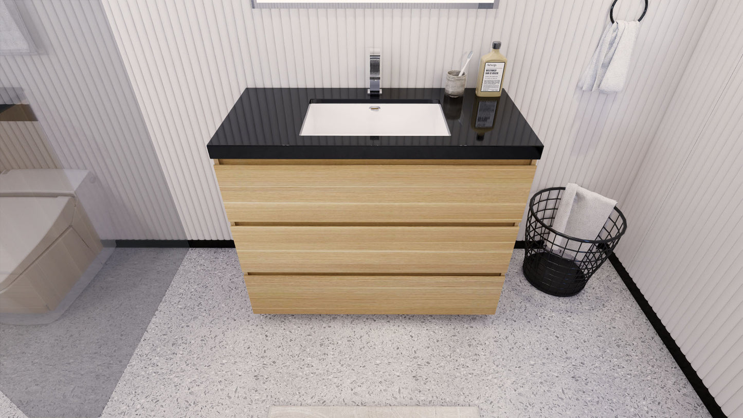 Stanley 42" Freestanding Bathroom Vanity with Reinforced Acrylic Integrated Sink Top