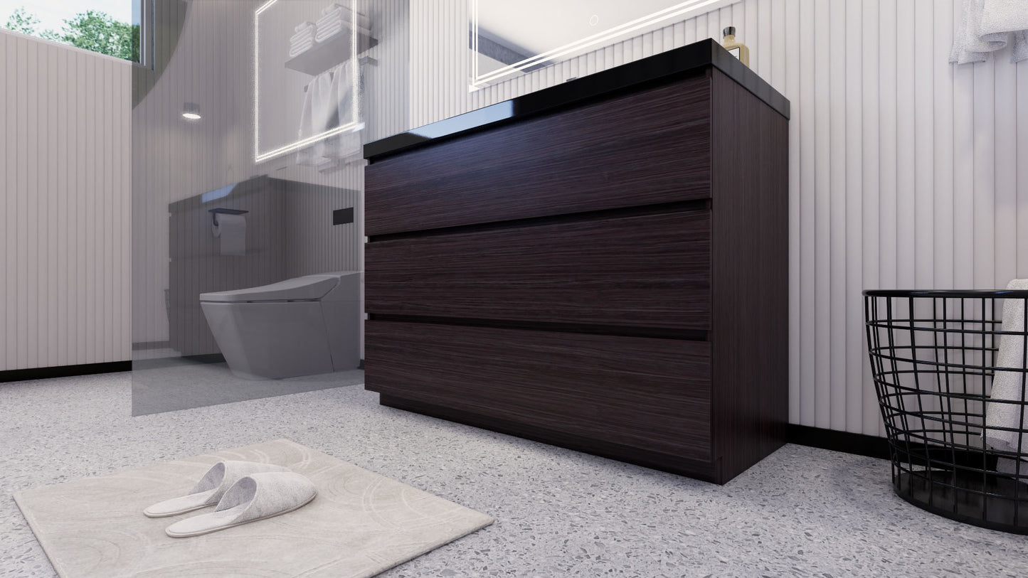 Stanley 48" Freestanding Bathroom Vanity with Reinforced Acrylic Integrated Sink Top