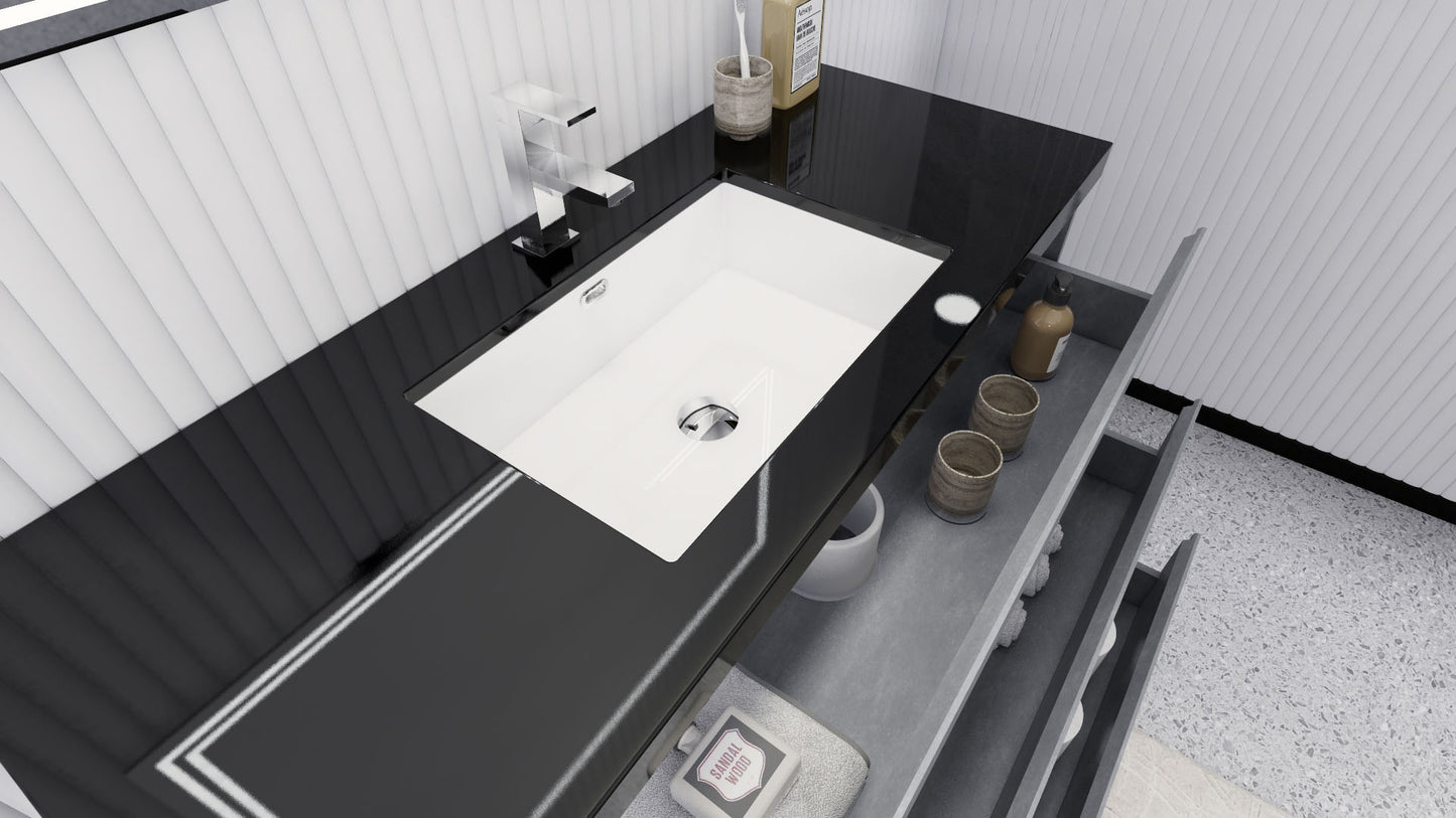 Stanley 48" Freestanding Bathroom Vanity with Reinforced Acrylic Integrated Sink Top