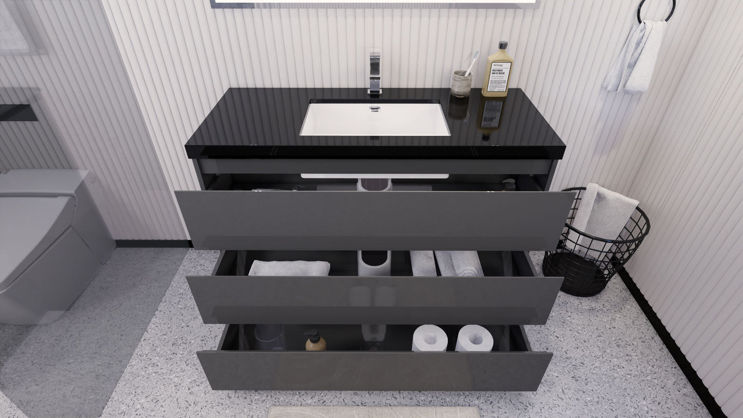 Stanley 48" Freestanding Bathroom Vanity with Reinforced Acrylic Integrated Sink Top
