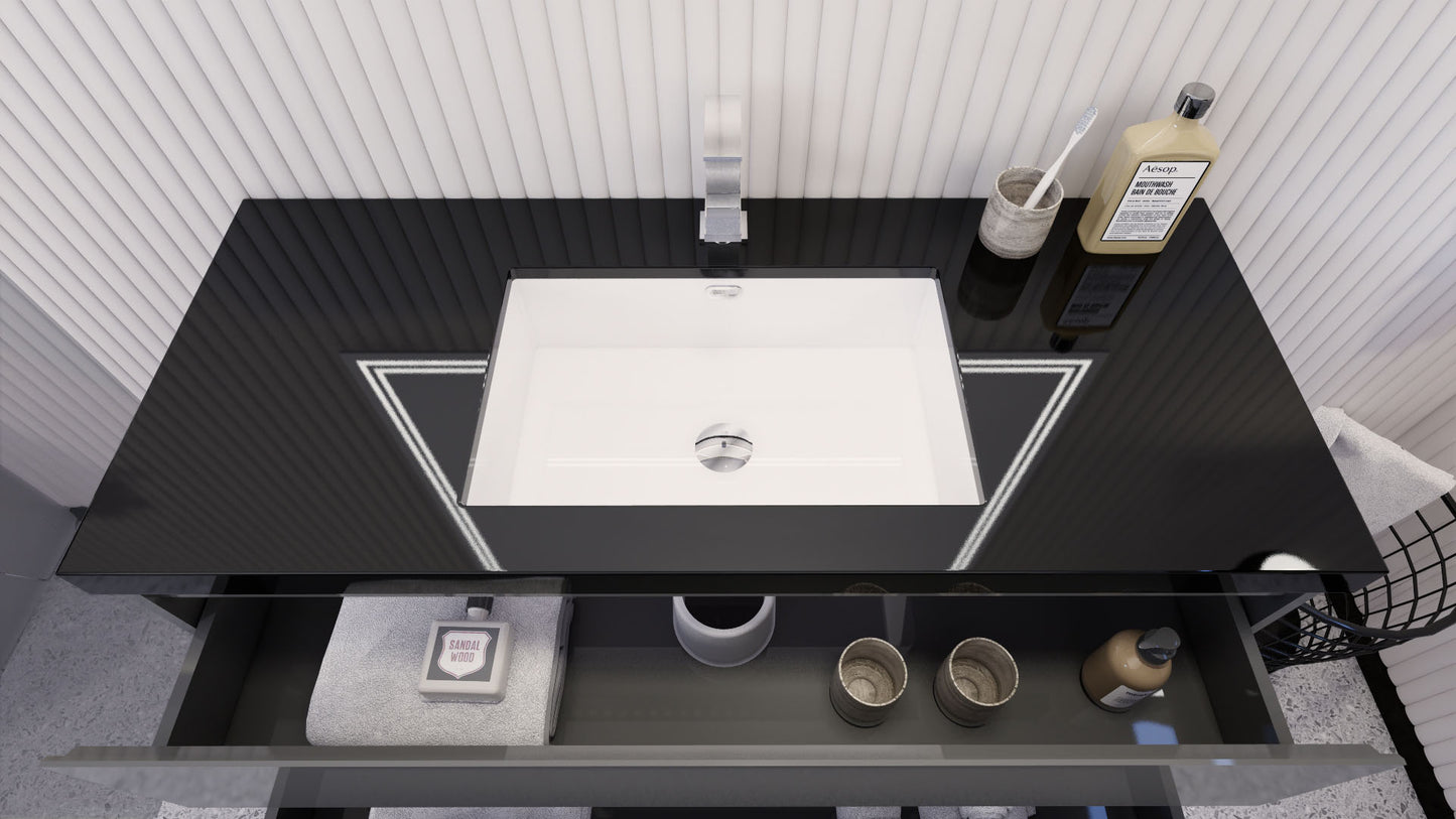Stanley 48" Freestanding Bathroom Vanity with Reinforced Acrylic Integrated Sink Top
