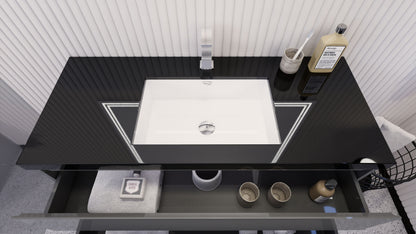 Stanley 48" Freestanding Bathroom Vanity with Reinforced Acrylic Integrated Sink Top