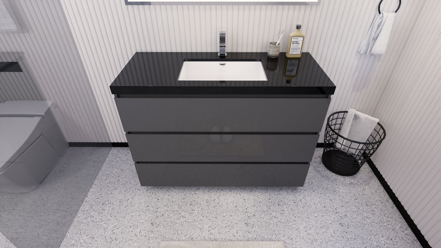 Stanley 48" Freestanding Bathroom Vanity with Reinforced Acrylic Integrated Sink Top