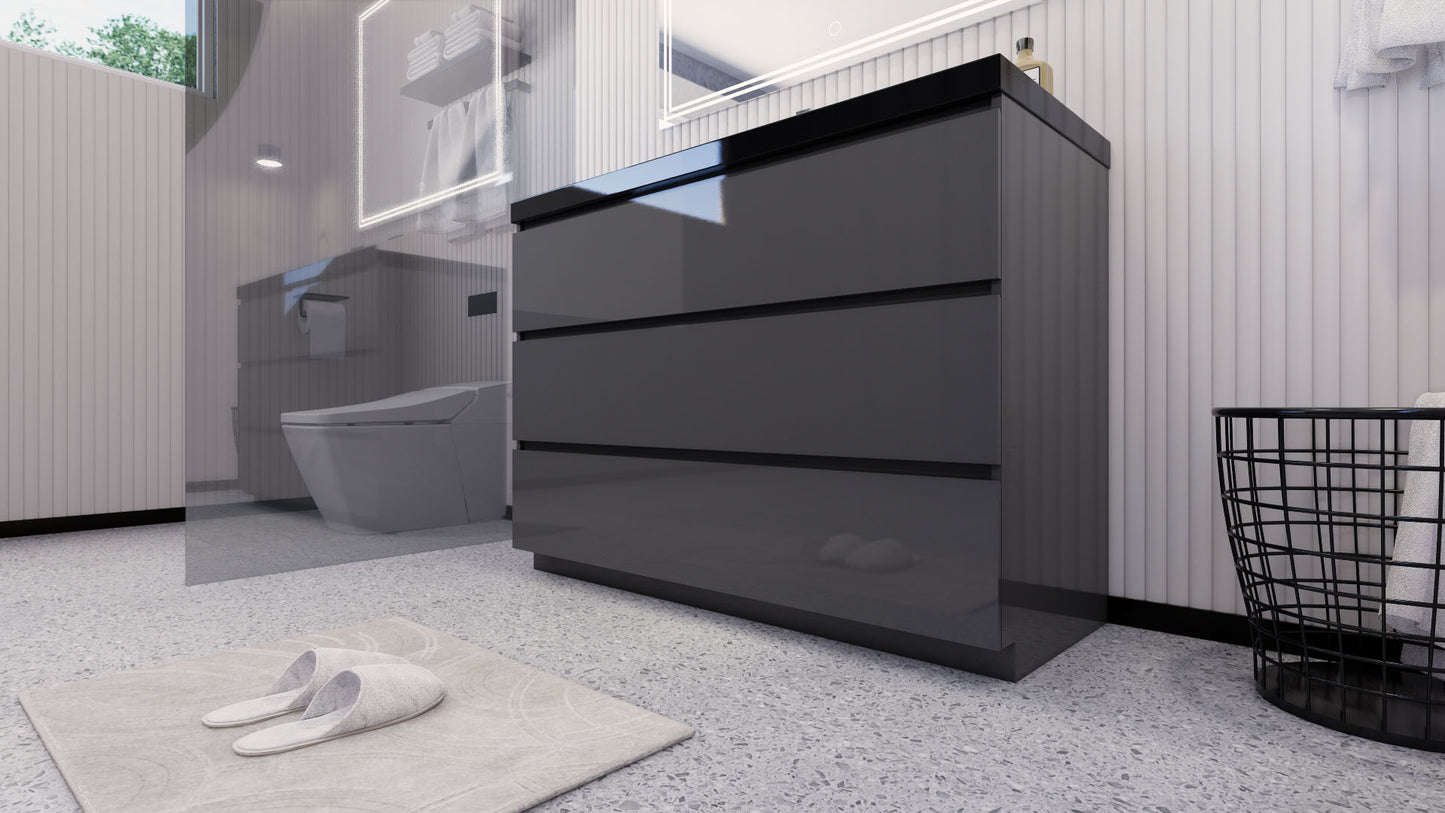 Stanley 48" Freestanding Bathroom Vanity with Reinforced Acrylic Integrated Sink Top