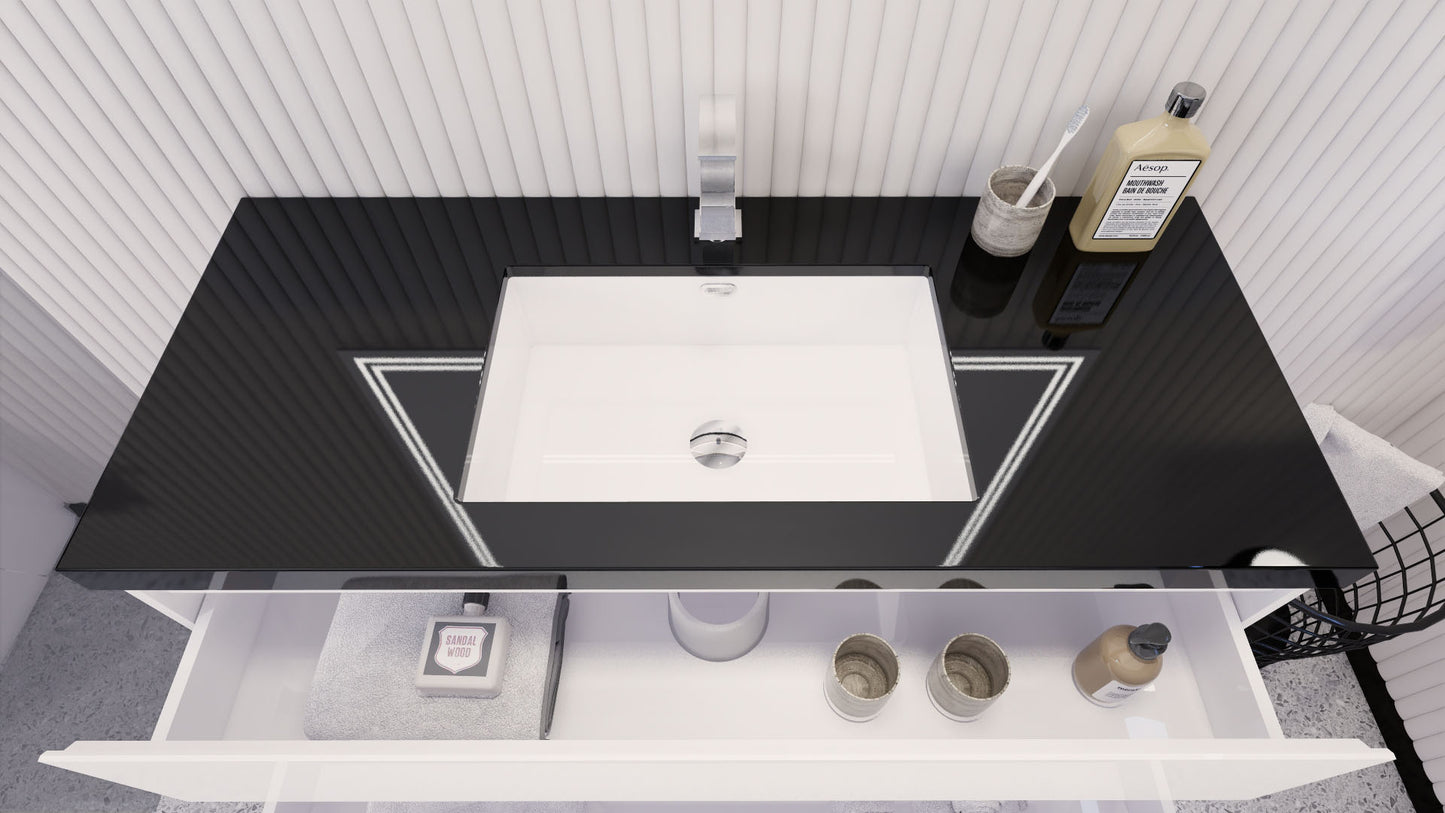 Stanley 48" Freestanding Bathroom Vanity with Reinforced Acrylic Integrated Sink Top