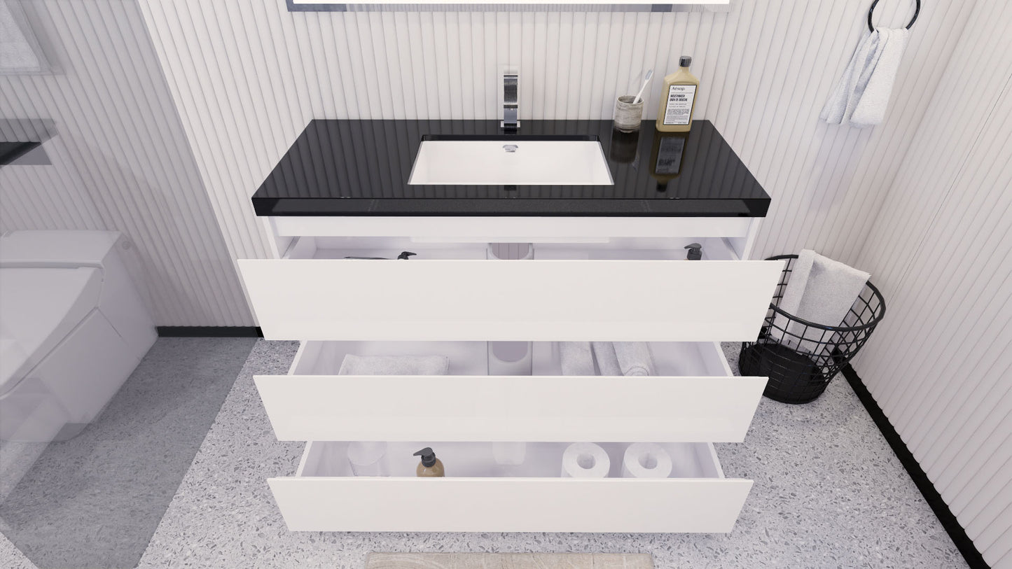 Stanley 48" Freestanding Bathroom Vanity with Reinforced Acrylic Integrated Sink Top