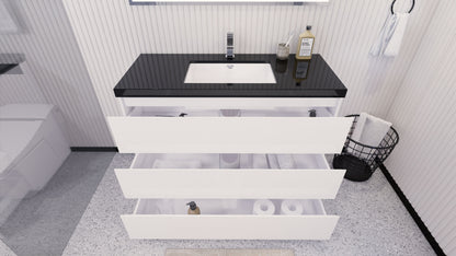 Stanley 48" Freestanding Bathroom Vanity with Reinforced Acrylic Integrated Sink Top