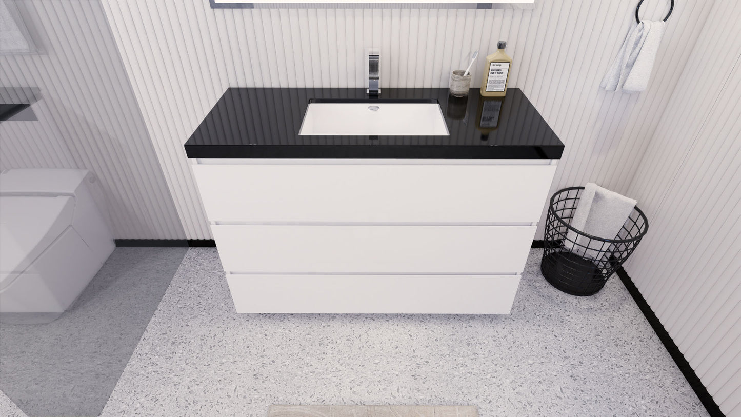Stanley 48" Freestanding Bathroom Vanity with Reinforced Acrylic Integrated Sink Top