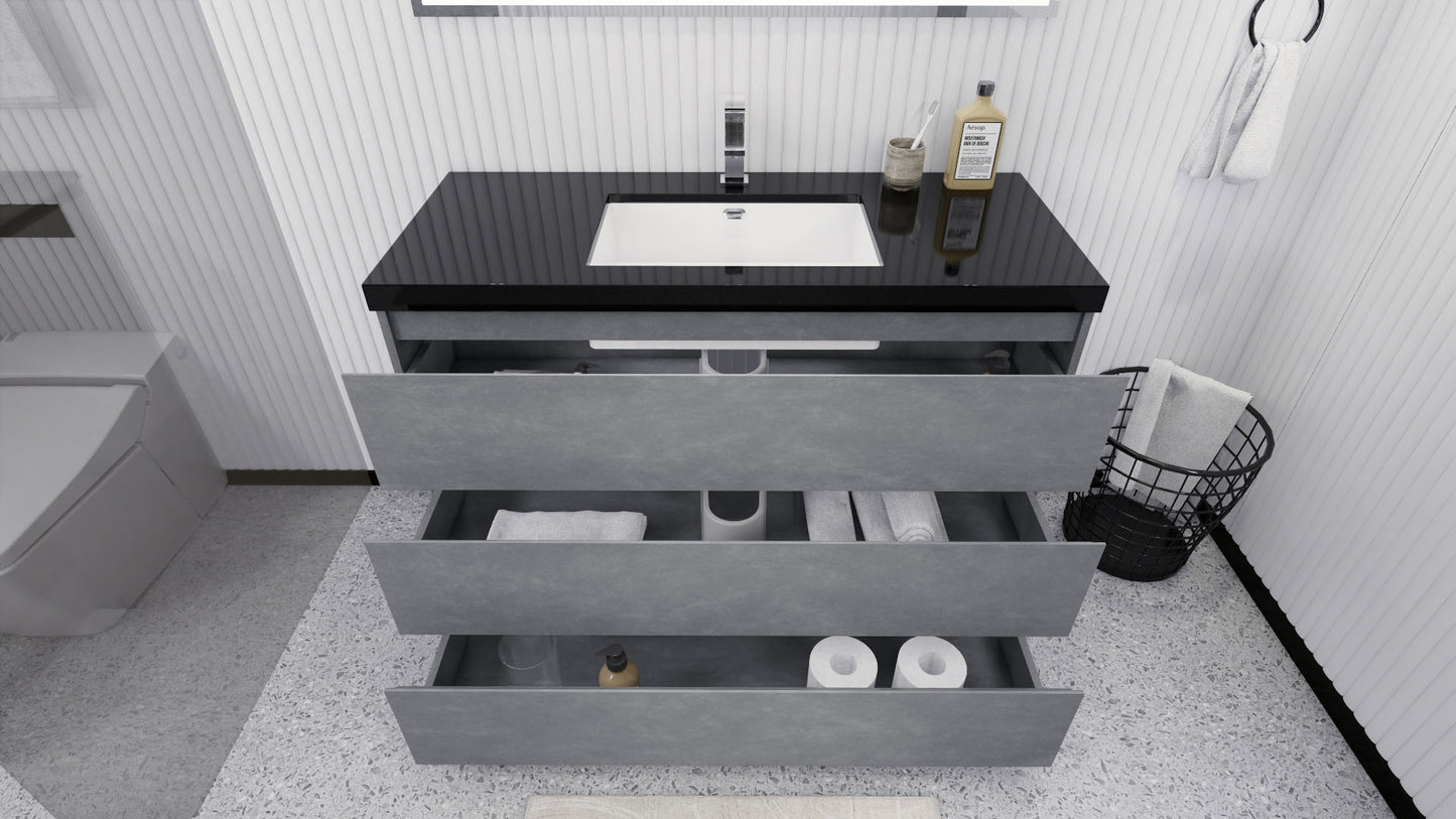 Stanley 48" Freestanding Bathroom Vanity with Reinforced Acrylic Integrated Sink Top