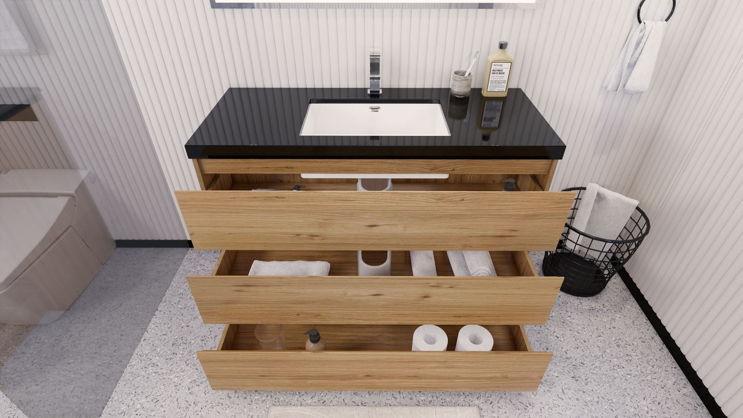 Stanley 48" Freestanding Bathroom Vanity with Reinforced Acrylic Integrated Sink Top
