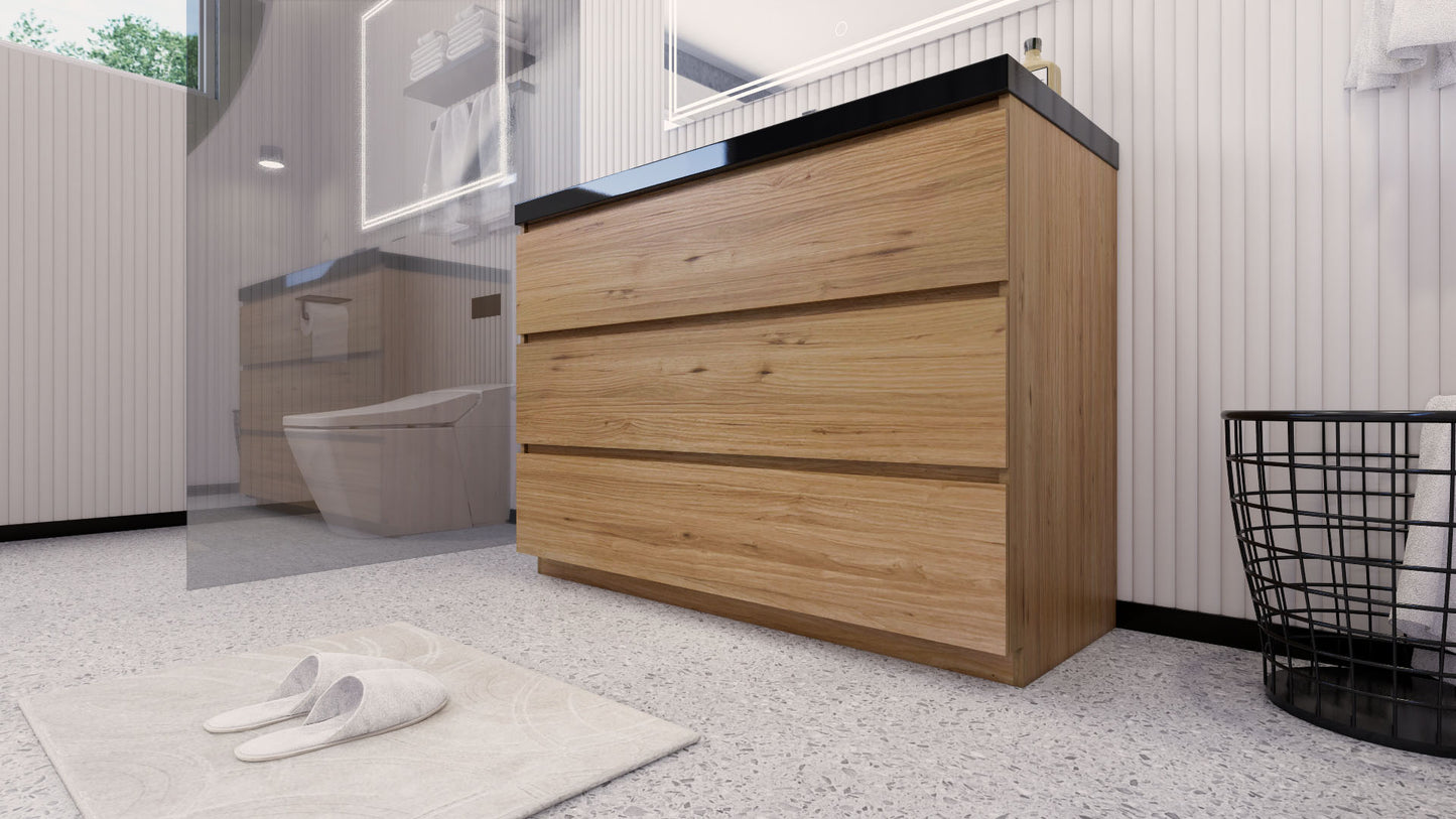 Stanley 48" Freestanding Bathroom Vanity with Reinforced Acrylic Integrated Sink Top