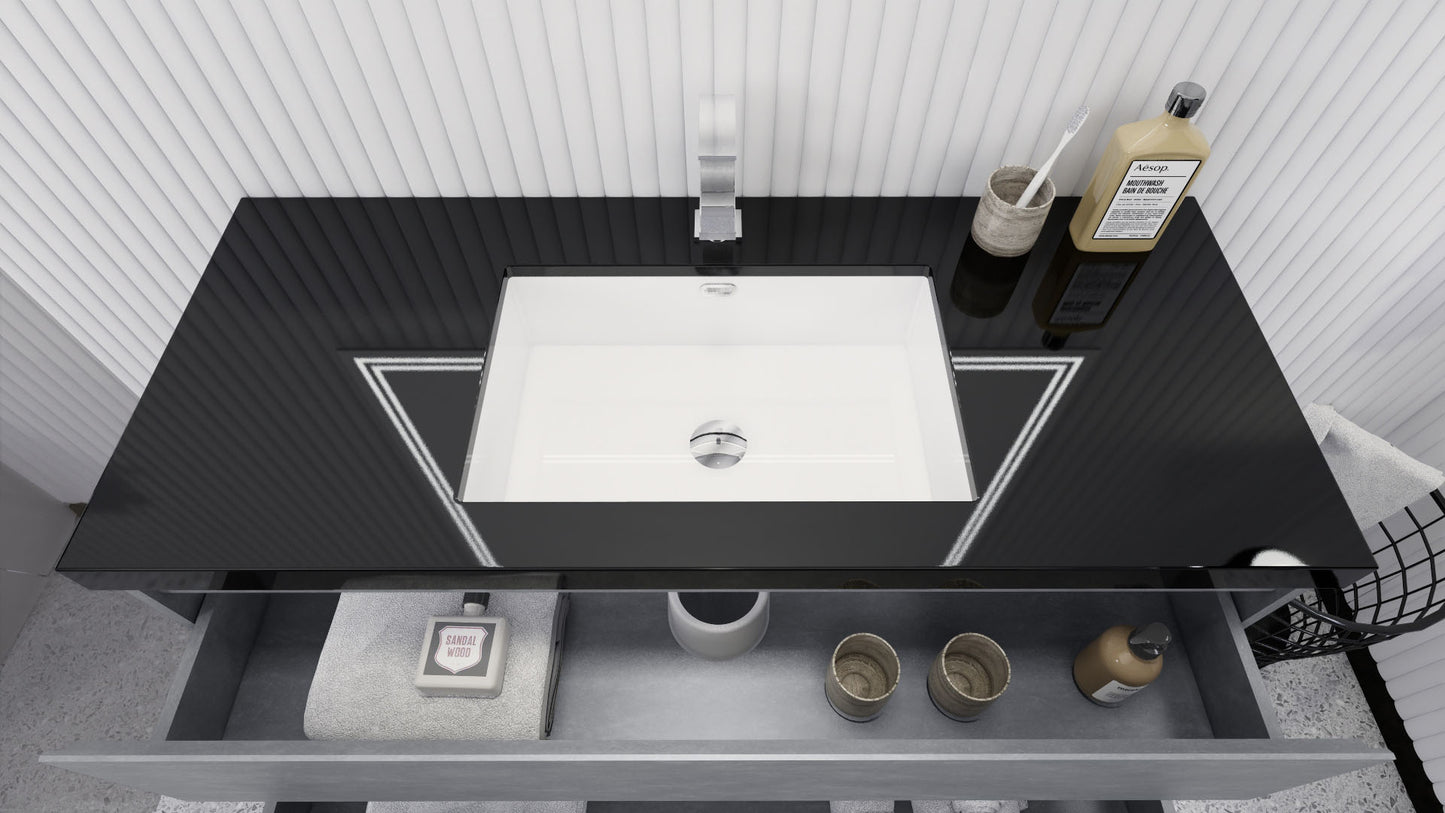 Stanley 48" Freestanding Bathroom Vanity with Reinforced Acrylic Integrated Sink Top