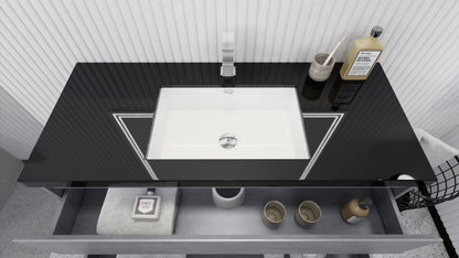 Stanley 48" Freestanding Bathroom Vanity with Reinforced Acrylic Integrated Sink Top