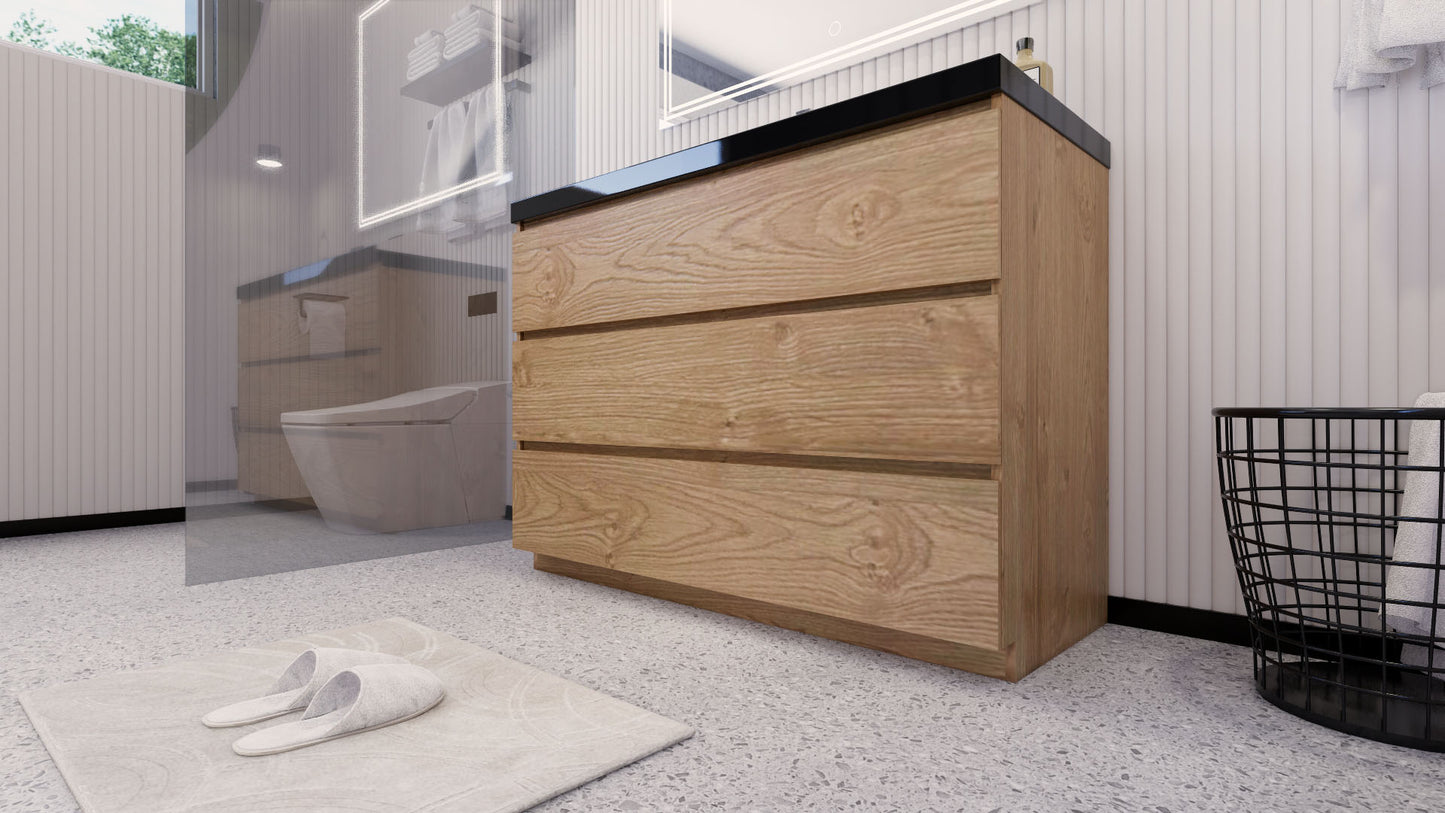 Stanley 48" Freestanding Bathroom Vanity with Reinforced Acrylic Integrated Sink Top