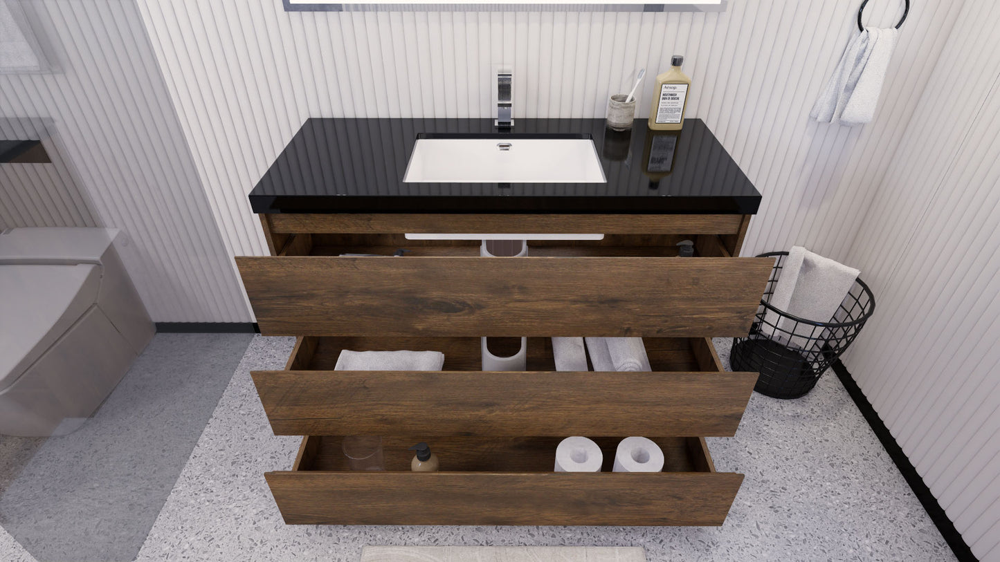 Stanley 48" Freestanding Bathroom Vanity with Reinforced Acrylic Integrated Sink Top