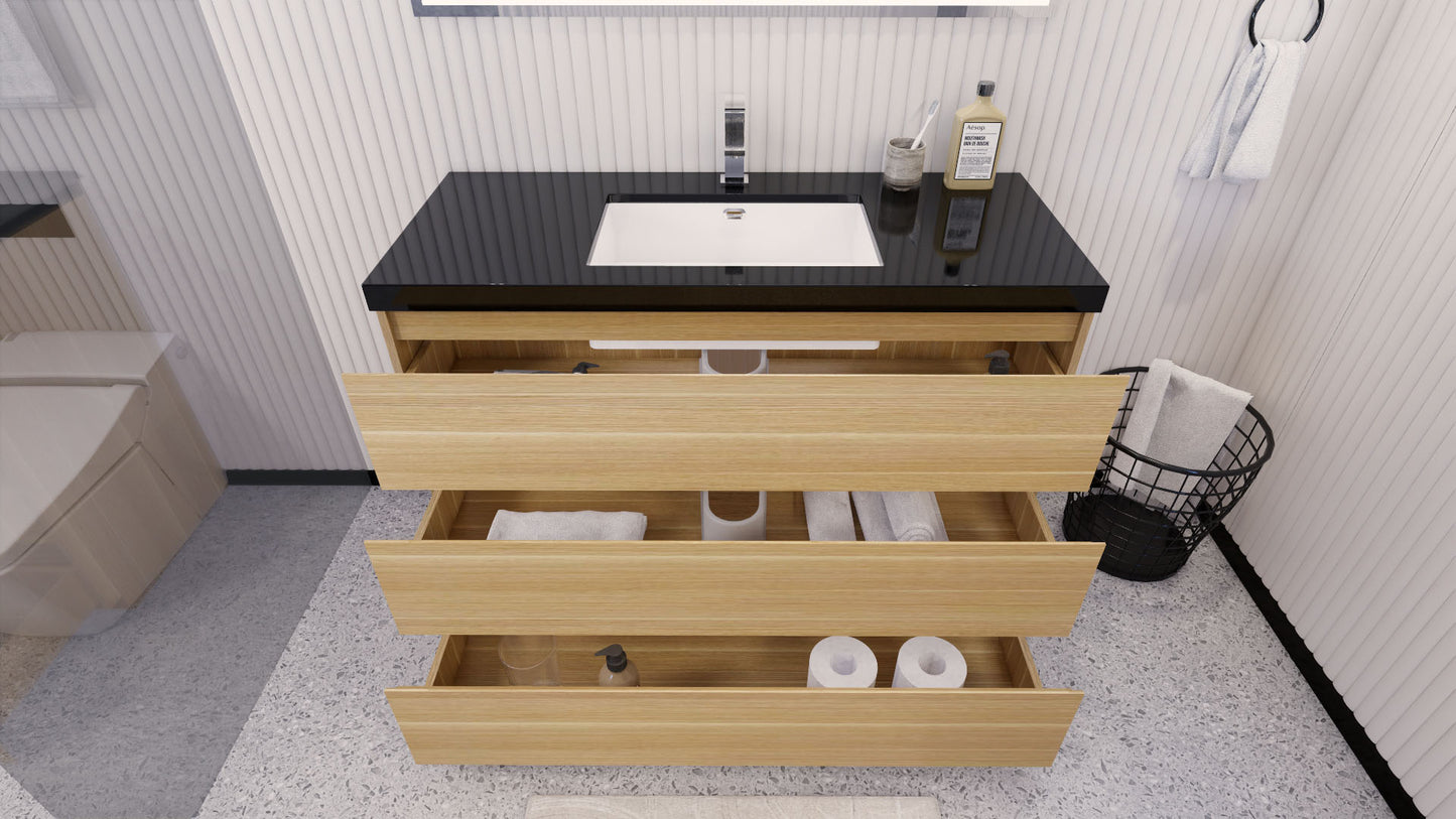 Stanley 48" Freestanding Bathroom Vanity with Reinforced Acrylic Integrated Sink Top