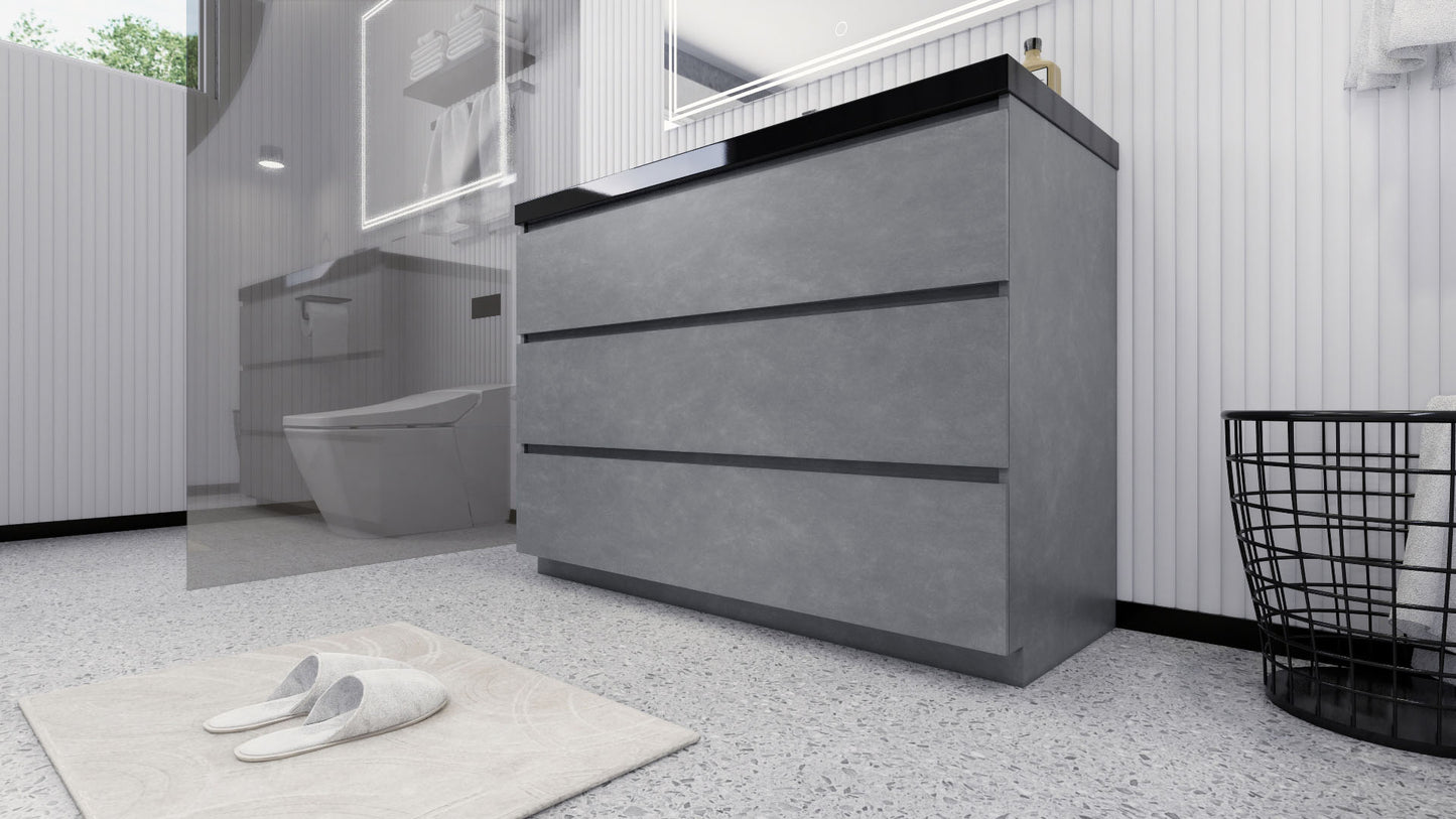 Stanley 48" Freestanding Bathroom Vanity with Reinforced Acrylic Integrated Sink Top