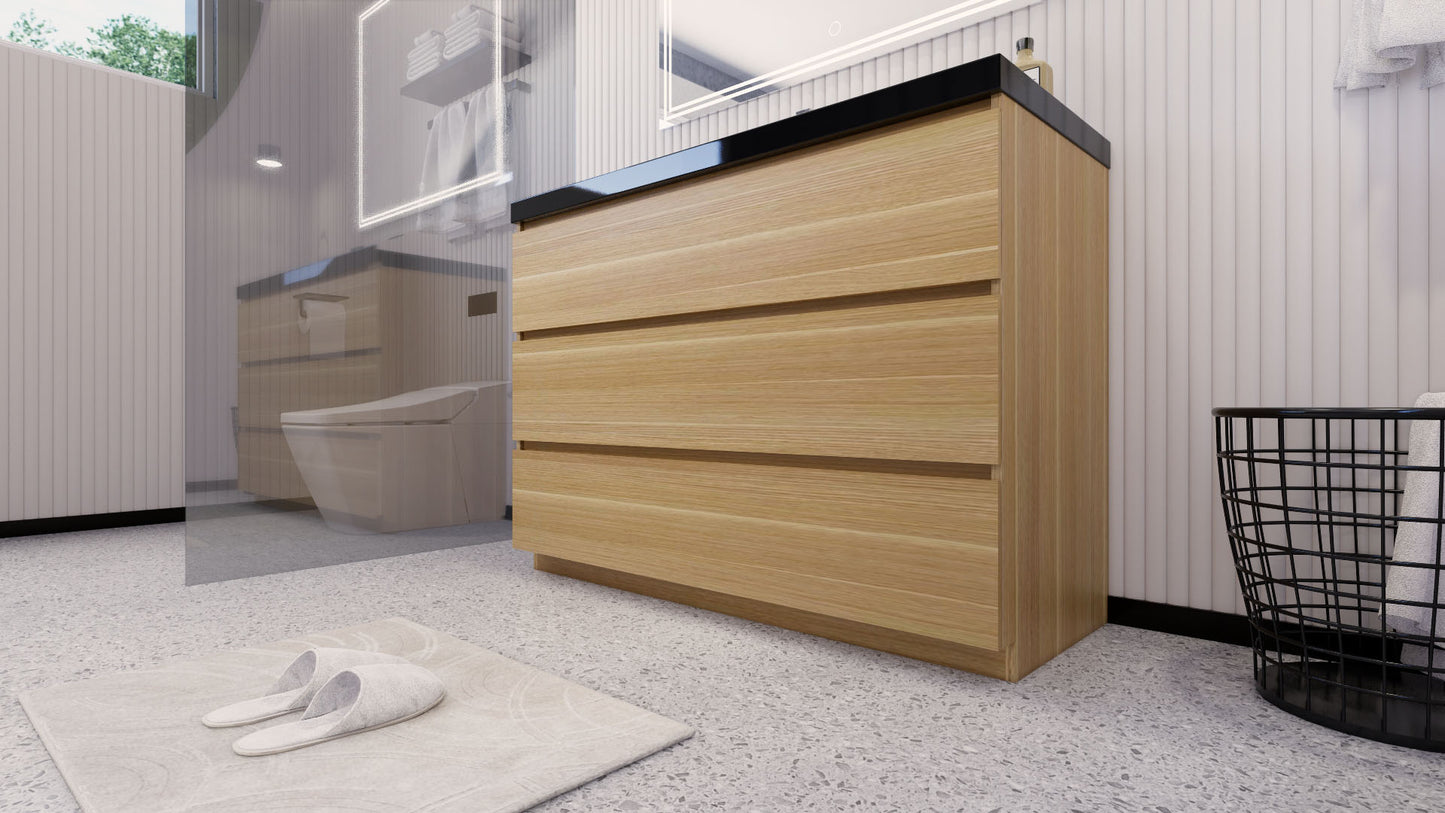 Stanley 48" Freestanding Bathroom Vanity with Reinforced Acrylic Integrated Sink Top