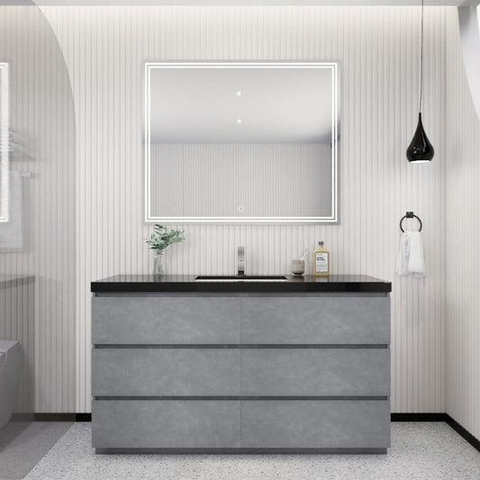 Stanley 60" Freestanding Bathroom Vanity with Reinforced Acrylic Integrated Sink Top