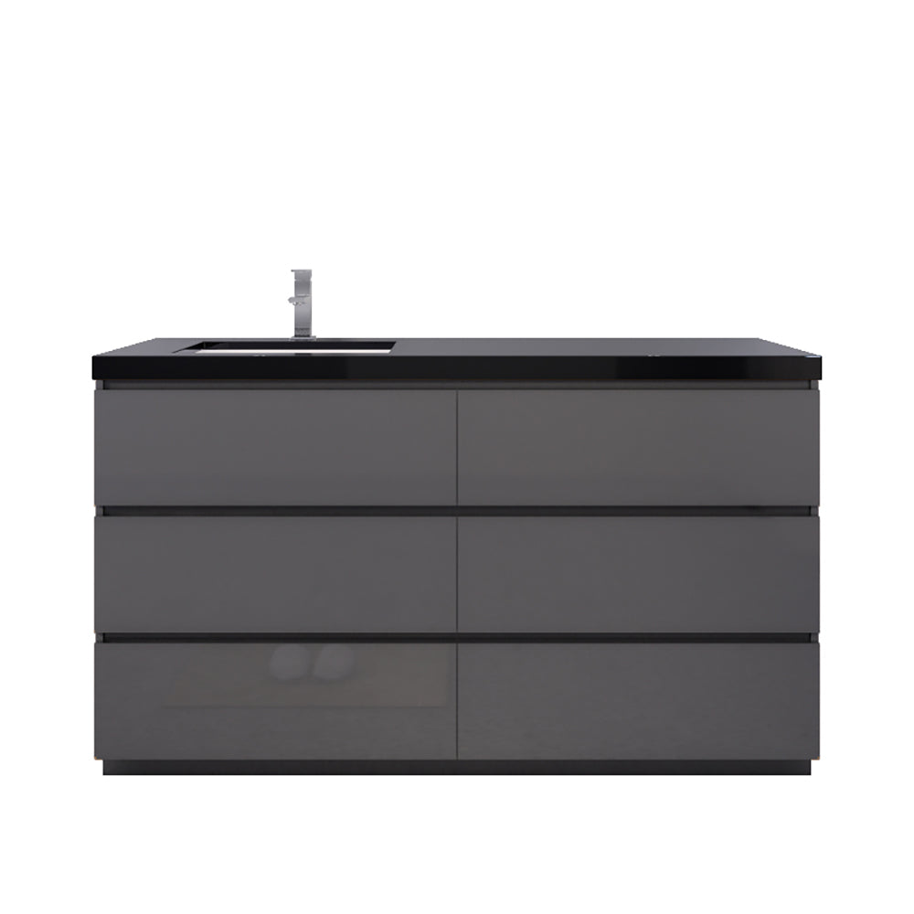 Stanley 60" Freestanding Bathroom Vanity with Reinforced Acrylic Integrated Sink Top