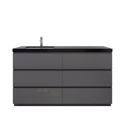 Stanley 60" Freestanding Bathroom Vanity with Reinforced Acrylic Integrated Sink Top