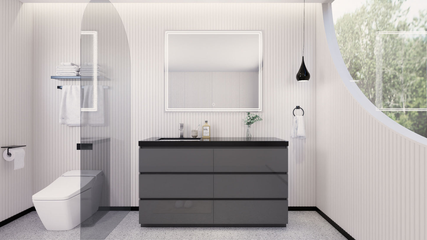Stanley 60" Freestanding Bathroom Vanity with Reinforced Acrylic Integrated Sink Top