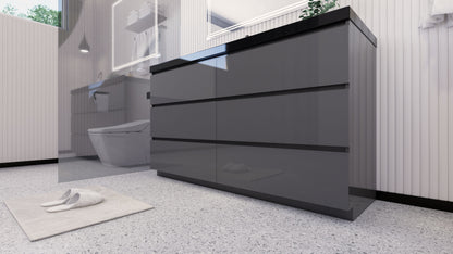 Stanley 60" Freestanding Bathroom Vanity with Reinforced Acrylic Integrated Sink Top