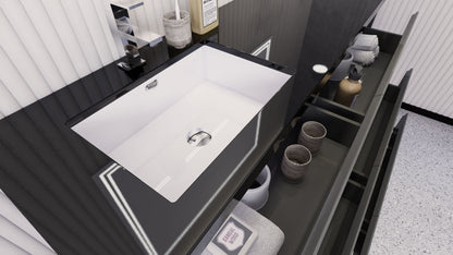 Stanley 60" Freestanding Bathroom Vanity with Reinforced Acrylic Integrated Sink Top