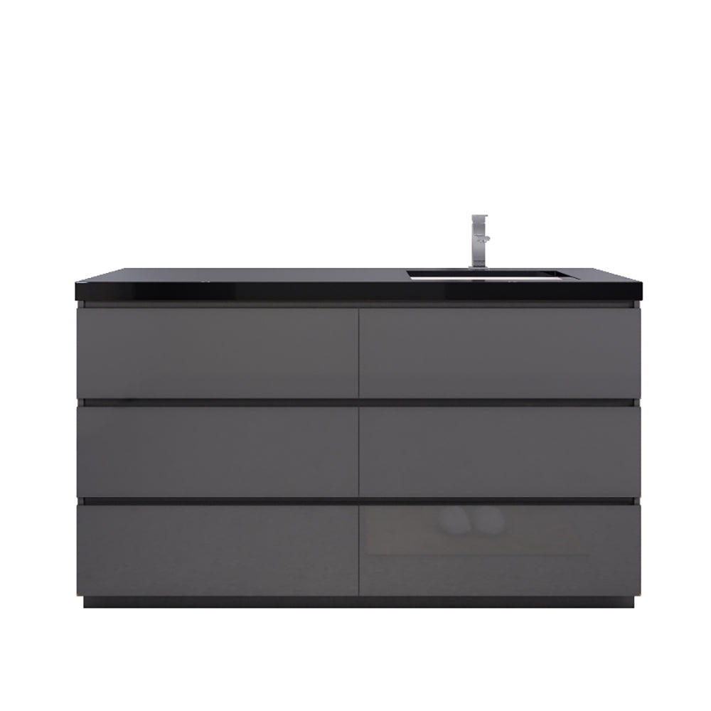 Stanley 60" Freestanding Bathroom Vanity with Reinforced Acrylic Integrated Sink Top