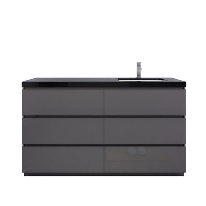 Stanley 60" Freestanding Bathroom Vanity with Reinforced Acrylic Integrated Sink Top