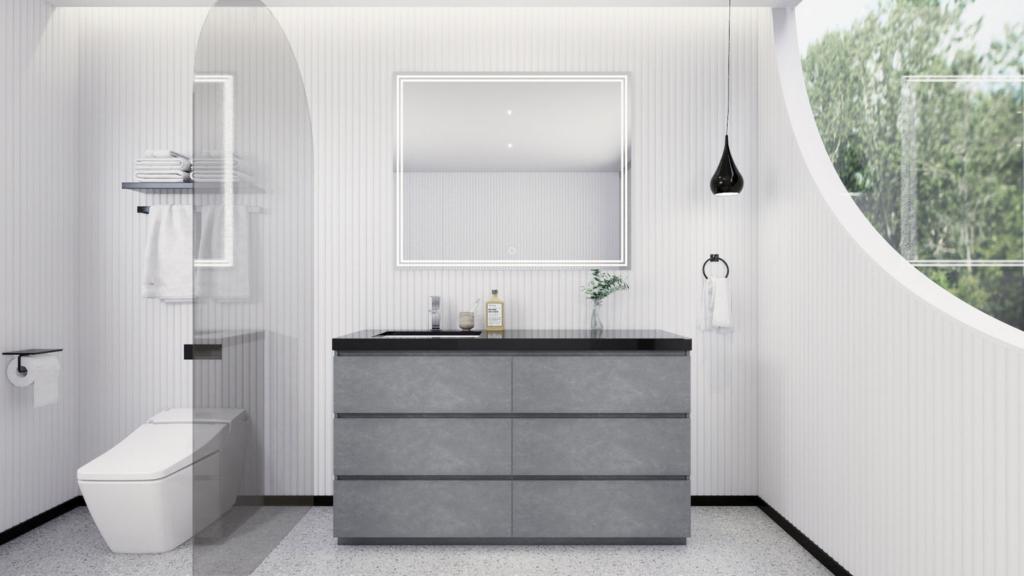 Stanley 60" Freestanding Bathroom Vanity with Reinforced Acrylic Integrated Sink Top