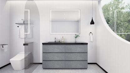 Stanley 60" Freestanding Bathroom Vanity with Reinforced Acrylic Integrated Sink Top
