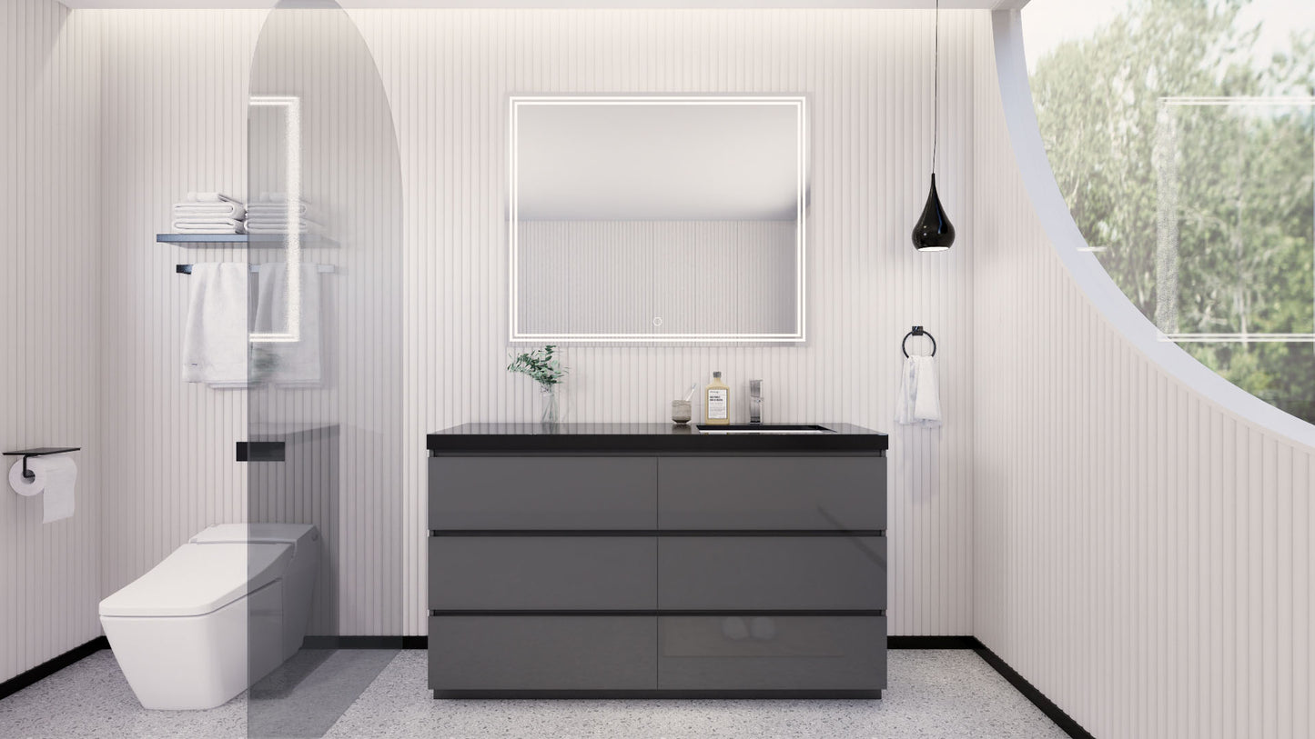 Stanley 60" Freestanding Bathroom Vanity with Reinforced Acrylic Integrated Sink Top