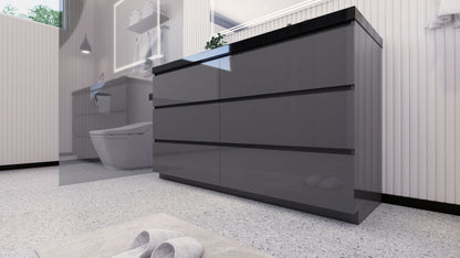 Stanley 60" Freestanding Bathroom Vanity with Reinforced Acrylic Integrated Sink Top