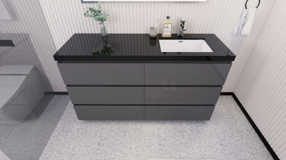 Stanley 60" Freestanding Bathroom Vanity with Reinforced Acrylic Integrated Sink Top