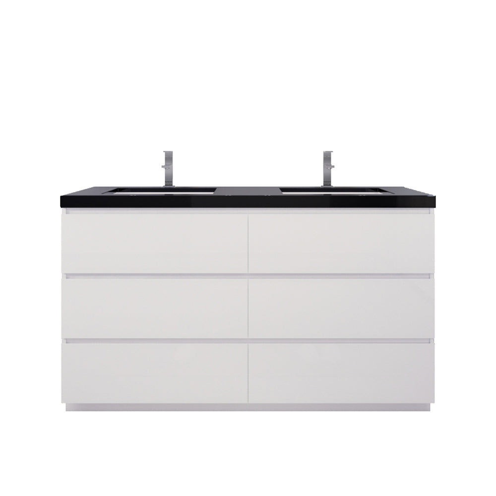 Stanley 60" Freestanding Bathroom Vanity with Reinforced Acrylic Integrated Sink Top