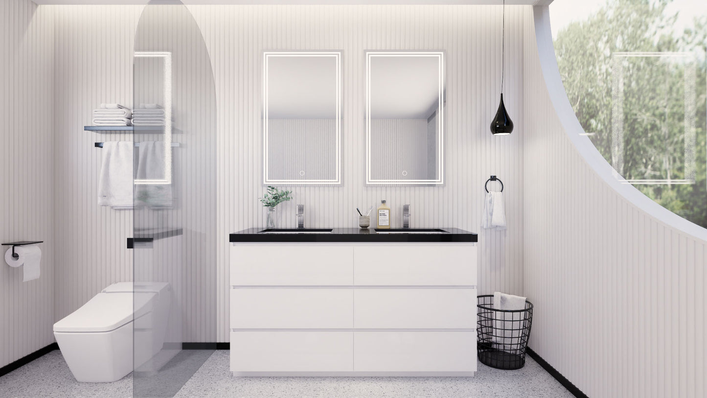 Stanley 60" Freestanding Bathroom Vanity with Reinforced Acrylic Integrated Sink Top