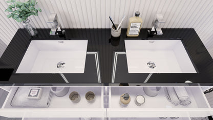 Stanley 60" Freestanding Bathroom Vanity with Reinforced Acrylic Integrated Sink Top